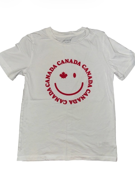 Joe Fresh Other - Kids White Cotton T-Shirt with Red Canada Smiley Graphic XL